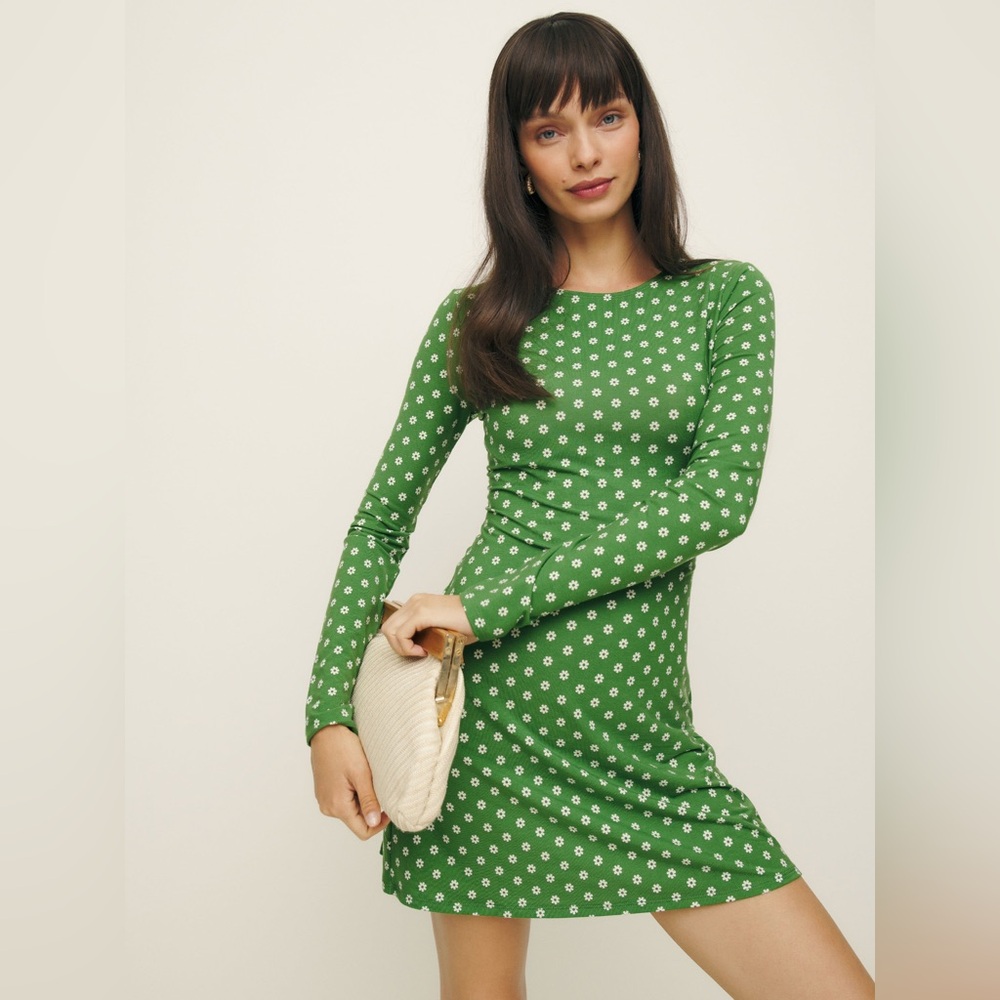 Reformation Kenmare Mini Dress in Hannah
Green Retro Floral - NEW w/ tag! XS